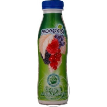 Yogurt Molokiya Wild berries 2.5% plastic bottle 400g Ukraine - buy, prices for NOVUS - photo 1