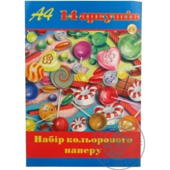 Папір кольоровий 14арк. А4 ТЕТРАДА офсет 100ш х80 купити, ціни на МегаМаркет - фото 2