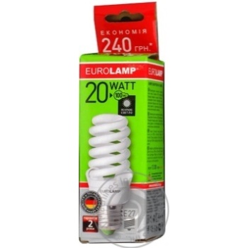 Лампа енергозберігаюча Eurolamp T2 Spiral 20W 4100K E27 артикул LN-20274 - купить, цены на NOVUS - фото 3