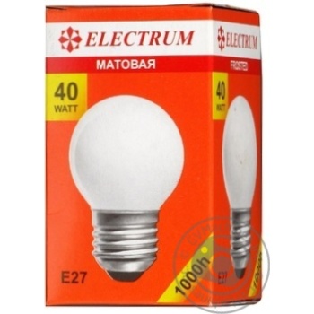 Лампа Electrum сферична матова Е27 40W A-IB-0033 - купити, ціни на МегаМаркет - фото 3