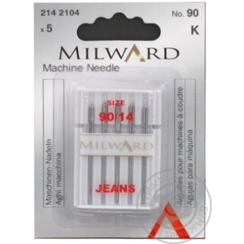 Needles Milvard for sewing 5pcs England