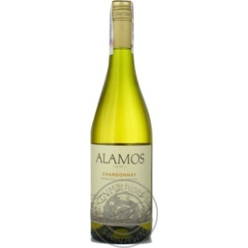 Wine chardonnay Alamos white dry 13.5% 2010year 750ml glass bottle Mendoza Argentina - buy, prices for MegaMarket - photo 1