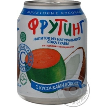 Non-alcoholic non-carbonated juice-containing drink with guava juice and coconut pieces Fruiting can 238ml - buy, prices for MegaMarket - photo 5