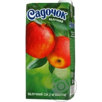 Sterilized juice with pulp Sadochok apples tetra pak 950ml Ukraine - buy, prices for MegaMarket - photo 1