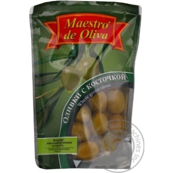 olive Maestro de oliva green with bone 190g doypack - buy, prices for MegaMarket - photo 1