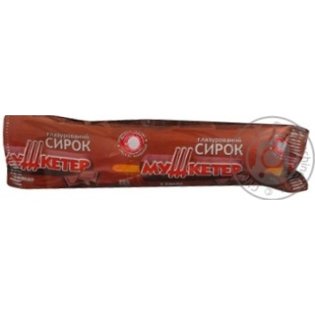 Glazed cottage cheese Mushketer chocolate with cacao 70g Ukraine - buy, prices for MegaMarket - photo 1