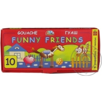 Фарби гуаш Funny Friends 10 кол. х12 купить, цены на МегаМаркет - фото 3