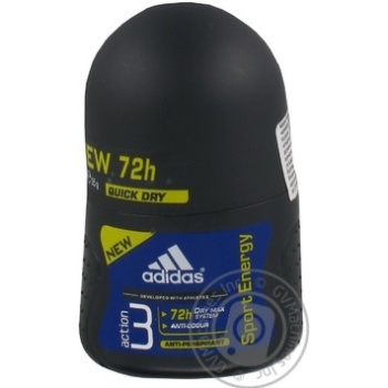 Дезодорант кульковий Adidas Action 3 Dry Max/M Sport Energy 50мл - купить, цены на - фото 9