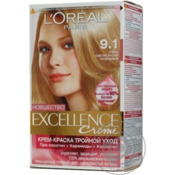 Крем-фарба для волосся L'Oreal Excellence Creme 9.1 дуже світло-русявий попелястий купити, ціни на МегаМаркет - фото 6