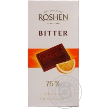 Шоколад Roshen Bitter Orange 76% черный к/у 100г - купить, цены на NOVUS - фото 1