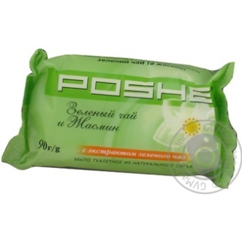 Мило Poshe Зелений чай і Жасмин 90г х72 купити, ціни на МегаМаркет - фото 1
