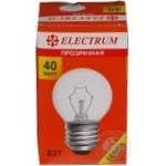 Лампочка ELECTRUM сферична проз. Е27 40W