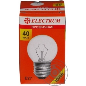 Лампа сферична прозора Electrum 40W E27 A-IB-0032