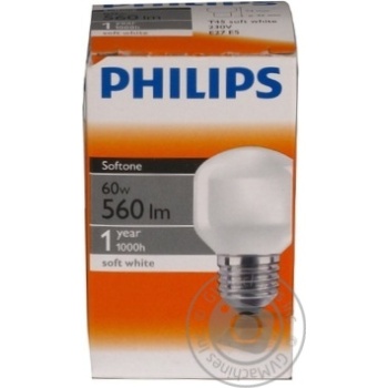 Лампа Philips Soft T45 кульова 60w Е27