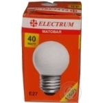 Лампочка ELECTRUM сферична мат. Е27 40W*