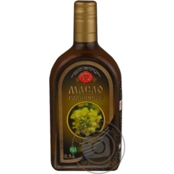 Oil Golden kings of ukraine mustard unrefined 500ml glass bottle - buy, prices for MegaMarket - photo 1