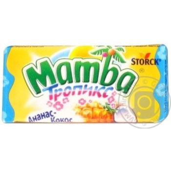 Конфеты Storck Mamba жевательные Тропикс со вкусами ананаса и кокоса 26,5г купить, цены на МегаМаркет - фото 1
