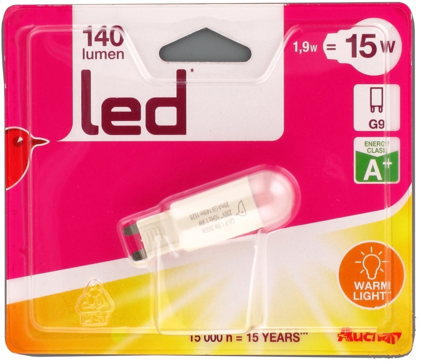 

Лампочка Ашан LED 15Вт G9