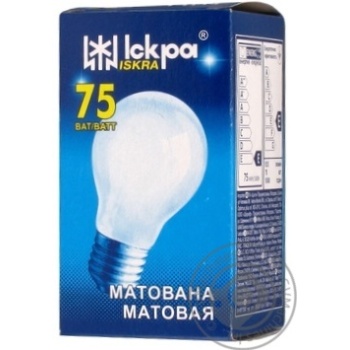 Лампа Іскра матова А55 230В 75Вт Е27 - купити, ціни на ULTRAMARKET - фото 1