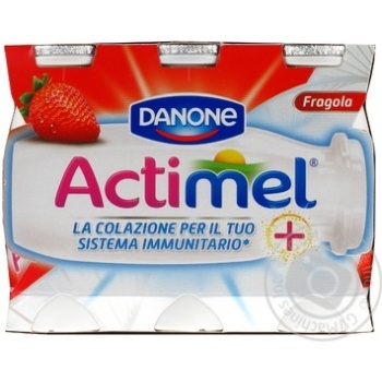 Продукт кисломолочный Danone Actimel Клубника 1,5% 6*100г купить, цены на МегаМаркет - фото 1