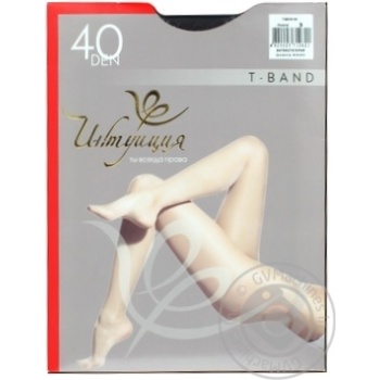 Tights Intuitsia T-band grey deniers for women 40den 3size - buy, prices for MegaMarket - photo 1