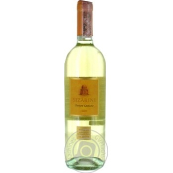 Вино Sizarini Pinot Grigio Veneto IGT белое сухое 11,5% 0,75л купить, цены на МегаМаркет - фото 1