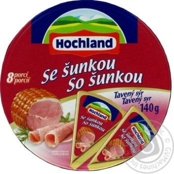 Сир плавлений Hochland з шинкою 140г x6 купить, цены на МегаМаркет - фото 1