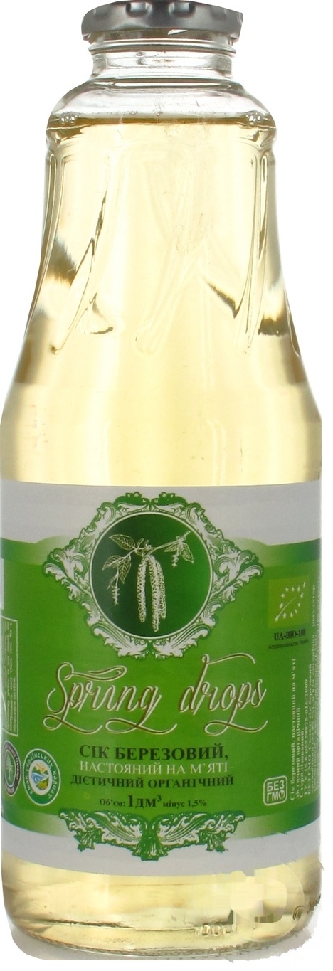 

Сок Spring Drops березовый настоянный на мяте диетический органический 1л