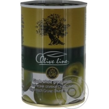 Olive Line Pitted Big Green Olives 420g - buy, prices for MegaMarket - photo 1