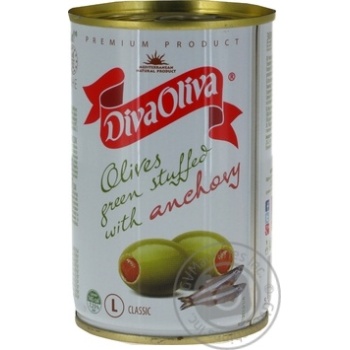 Оливки Diva Oliva зелені з анчоусом 300г купити, ціни на МегаМаркет - фото 1