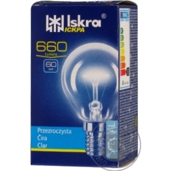 Bulb Iskra e14:е14 60w 1000hours 660lm 230v - buy, prices for MegaMarket - photo 1