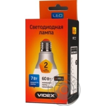 Лампа LED VIDEX A60e 7W E27 3000K 220V VL-A60e-07273 х10 купити, ціни на МегаМаркет - фото 1
