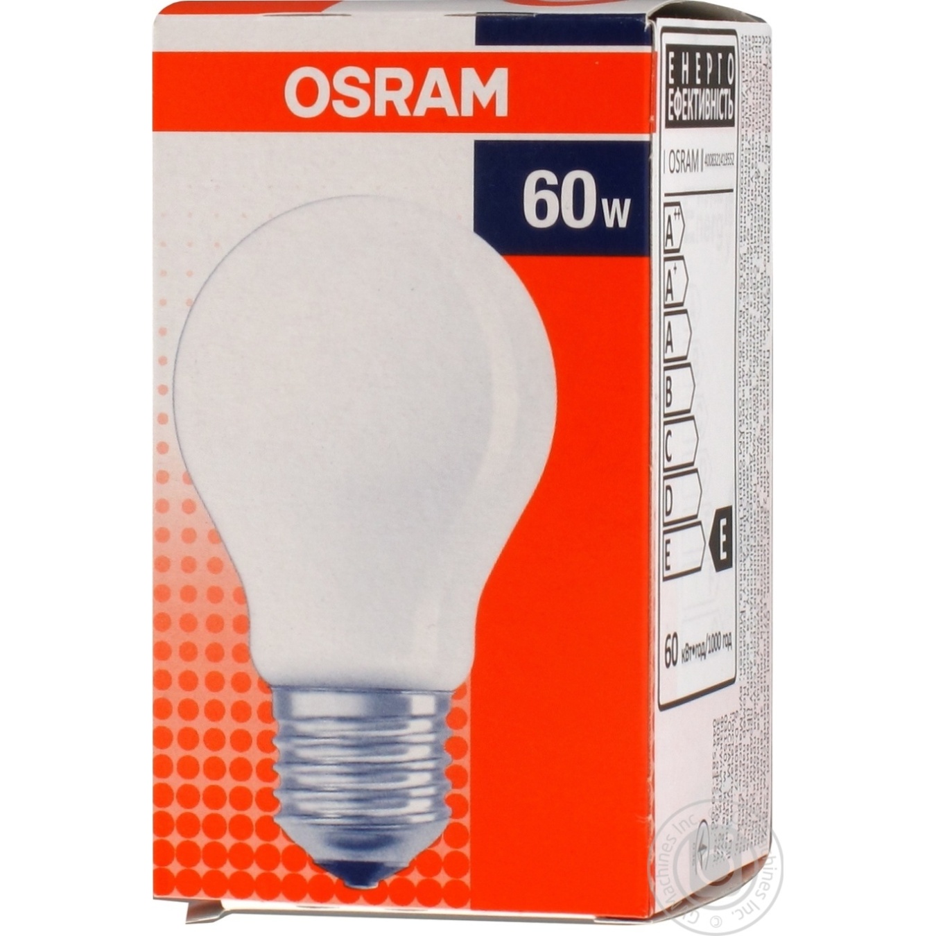 

Лампа накаливания Osram А 60W FR 60 E27