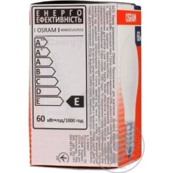 Лампа накаливания Osram А 60W FR 60 E27 - купить, цены на Auchan - фото 2