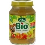 Ovko for children from 4 months with peach-banana puree 190g