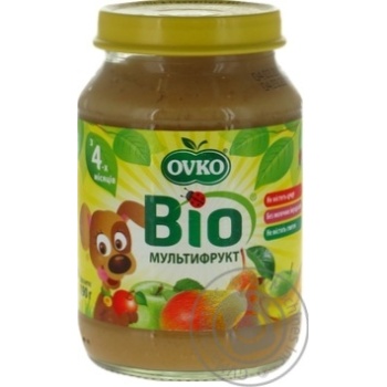 Пюре Ovko Bio мультифрукт 190г купити, ціни на МегаМаркет - фото 1