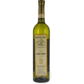 Wine rkaciteli Kartuli vazi Vazisubani white dry 12% 2008year 750ml glass bottle Georgia - buy, prices for MegaMarket - photo 1