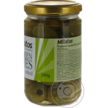 Оливки Milatos зеленые без косточек 280г купить, цены на МегаМаркет - фото 2