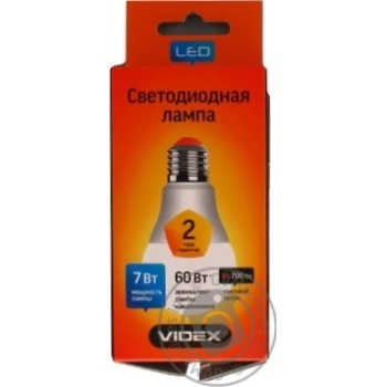 Лампа LED Videx E звичайна біла 7 Вт Е27 купить, цены на МегаМаркет - фото 1