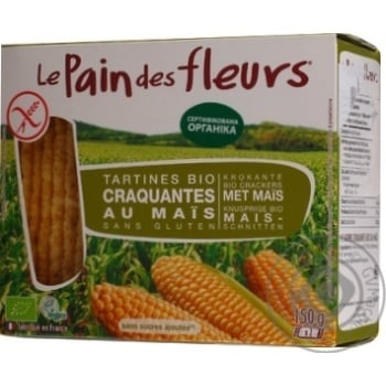 Хлебцы Le Pain des fleurs кукурузные органические безглютеновые 150г купить, цены на МегаМаркет - фото 1
