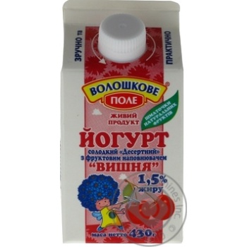 Voloshkove pole cherry yogurt 1.5% 430g - buy, prices for MegaMarket - photo 1