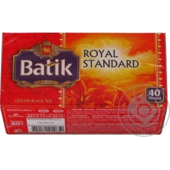 Чай чорний Batik Royal Standard 40шт 2г купити, ціни на МегаМаркет - фото 1