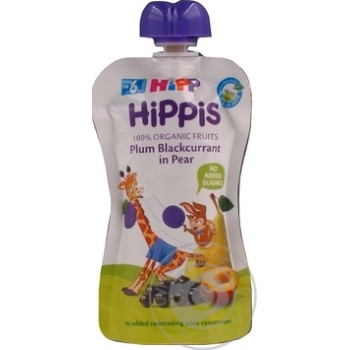 Пюре Hipp Hippis груша-слива-смородина 100г купити, ціни на МегаМаркет - фото 1