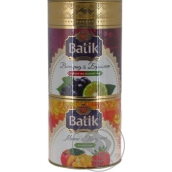 Чай зелений Batik манго та полуниця 45г + виноград та бергамот 45г набір в тубах купити, ціни на МегаМаркет - фото 1