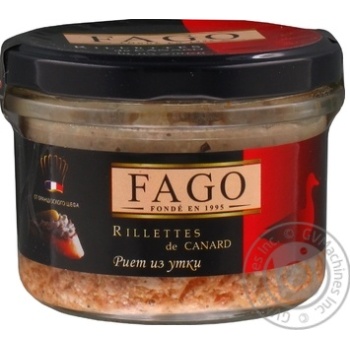 Рієт FAGO із качки 180г купити, ціни на МегаМаркет - фото 1
