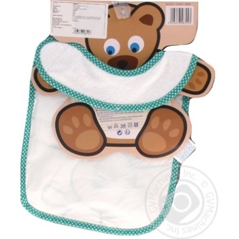 Слюнявчик Auchan Baby махровый с рисунком 19*30см - купить, цены на - фото 4