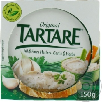 Сир Tartare з часником та травами 150г купити, ціни на МегаМаркет - фото 1