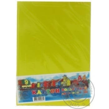 Cardboard Color Bilateral A4 9 sheets - buy, prices for Auchan - photo 2