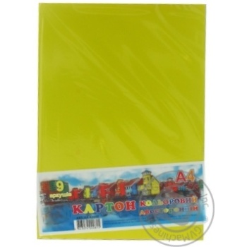 Cardboard Color Bilateral A4 9 sheets - buy, prices for Auchan - photo 1