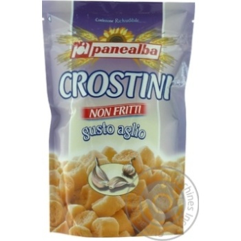 Грінки Panealba Crosrtini солоні з часником 100г